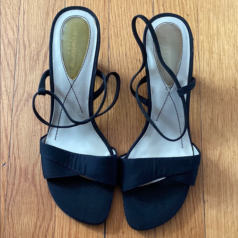 SANDALS LIZ CLAIBORNE FLEX BLACK DRESSY Strappy